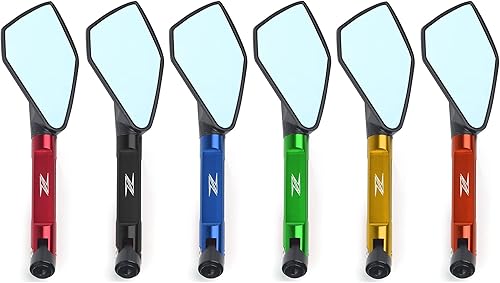 Miniatura 4 de Rearview Side Mirror For Kawasaki Z900 Z1000 Z800 Z750 Z650 Z300 Z250 Z125 Universal Motorcycle Mirror CNC Side Rearview Blue Anti-glare Mirror