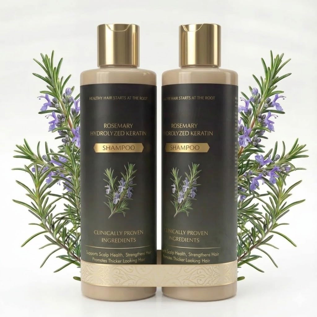 Organic Rosemary Hair Growth Shampoo | Natural Thickening & Strengthening Shampoo with Hydrolyzed Keratin & Rosemary Extract | Nourishing Scalp Care for Fuller Healthier Looking Hair (pack of 3)-picture-18
