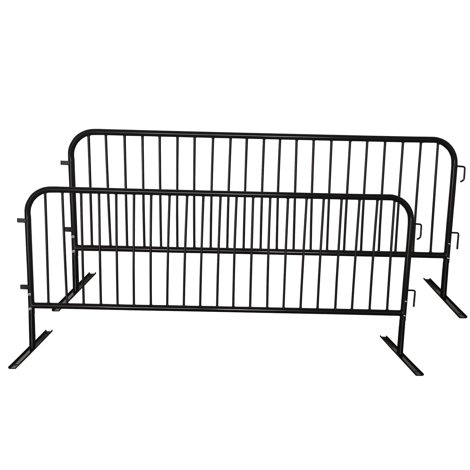 Photo 1 of ZUVELLO 2 Pack 8.5 Ft Steel Crowd Control Heavy Duty Interlocking Steel Safety Barriers Barricade Fence Frame Guard for Events Road Traffic Control, Black