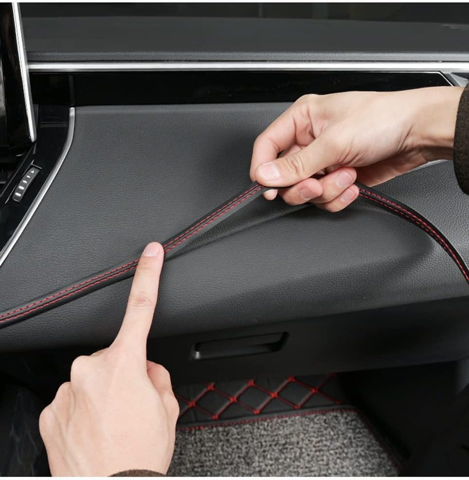 Zcargel 自動車用モールディングライン、レザーカーエアベント装飾ストリップユニバーサルフレキシブルカーインテリアモールディング 【た】
