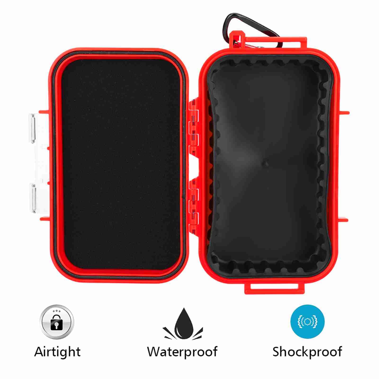 Outdoor Water Proof Storage Case, Outdoor Shockproof Survival Box with Inner Detachable Rubber Pad, ABS Airtight Outdoor Carry Box Container Portable, for Camping Outdoor