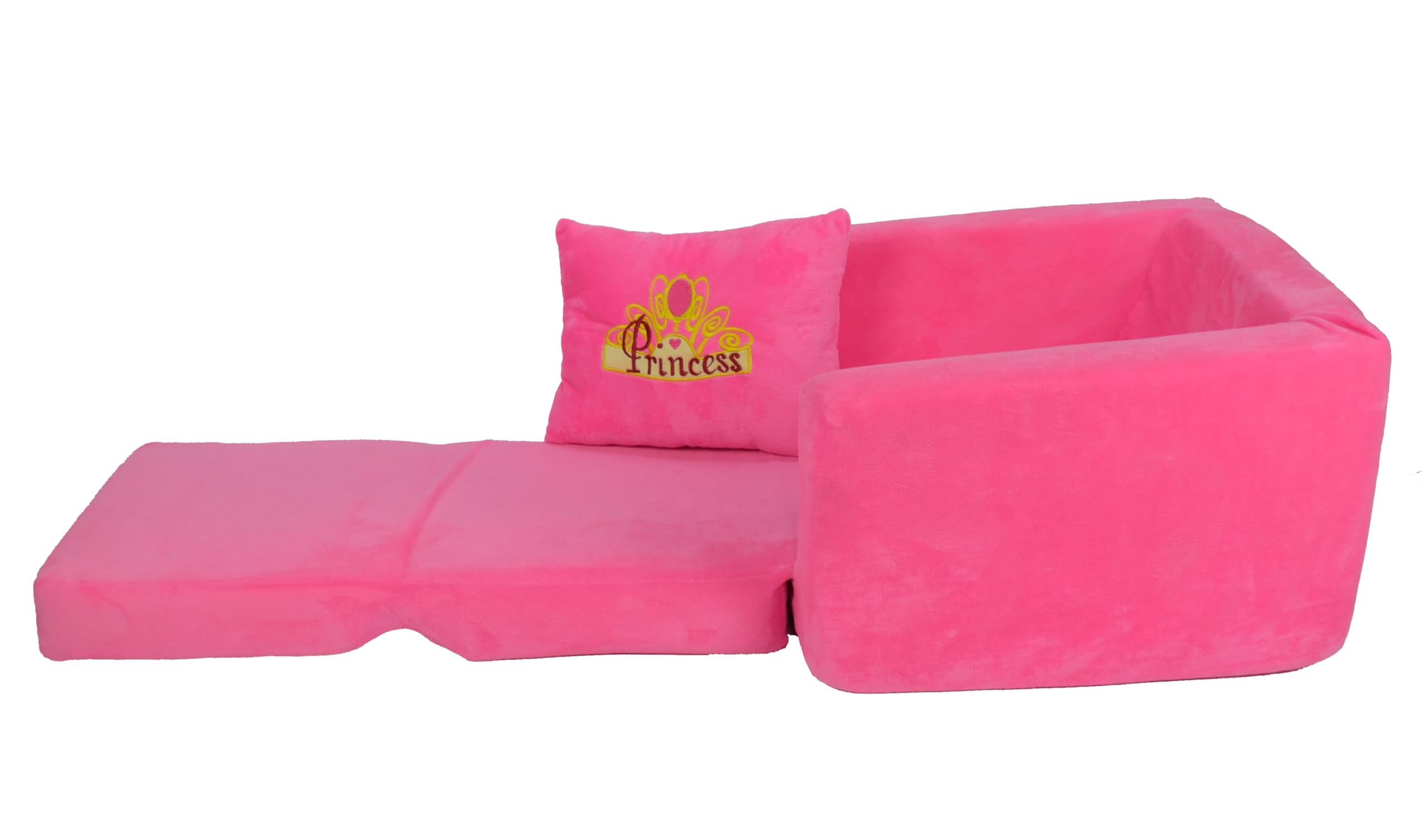 Mondial Toys Poltroncina Letto per Bambini Soffice Poltrona Rilassante Morbida in Peluche con Cuscino Rosa