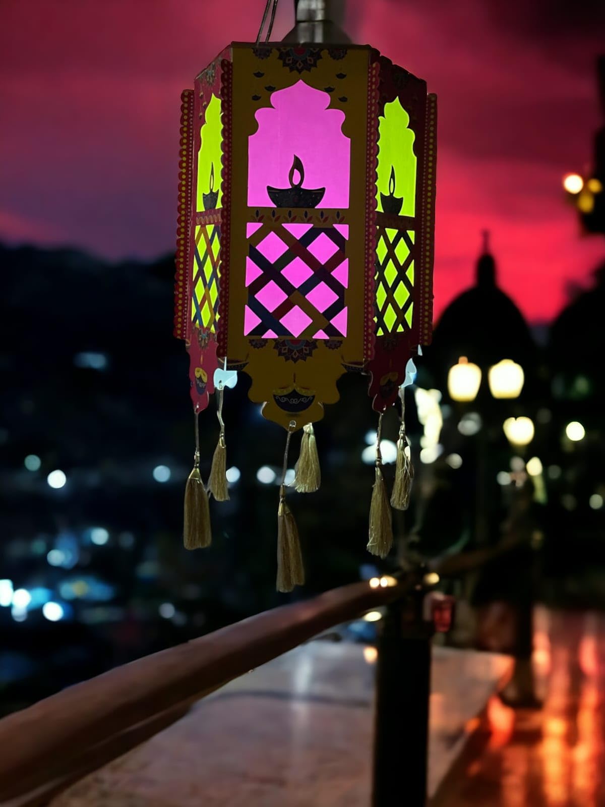 Hexagon Diwali Lantern/Akash Kandil - Multi Color (48X28X28 CM) DIY Make in India Project by VG Decor Articles (B0DHL4JNQQ) Amazon Price History, Amazon Price Tracker