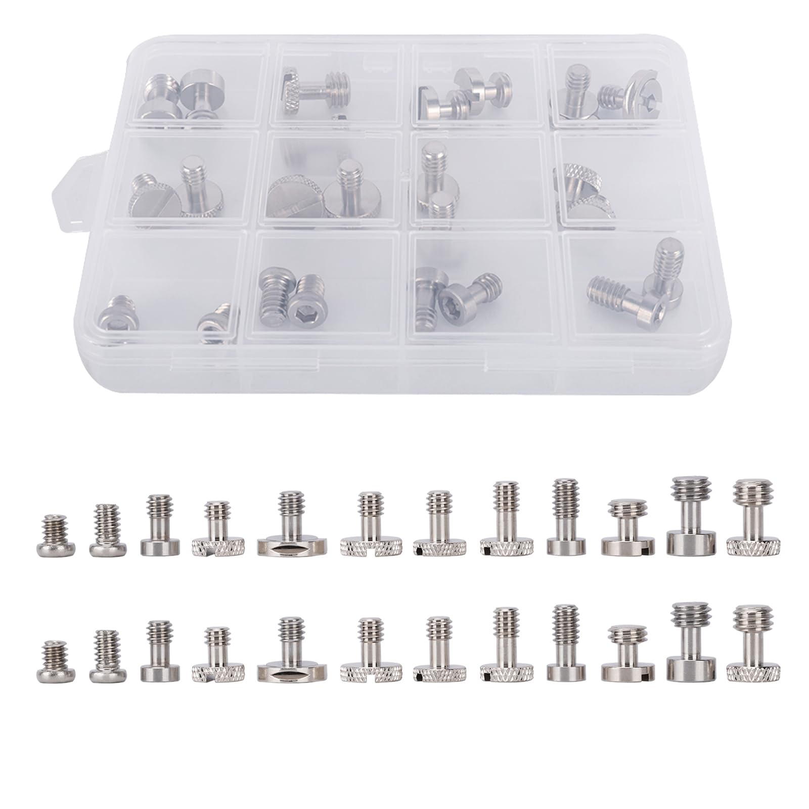 NICEYRIG 24PCS Camera Screw Set(1/4”, 3/8”) for Photography Equipment, Screws Compatible with Camera Cage, Top Handle, Side Handle Grip, Tripod QR Cheese Plate