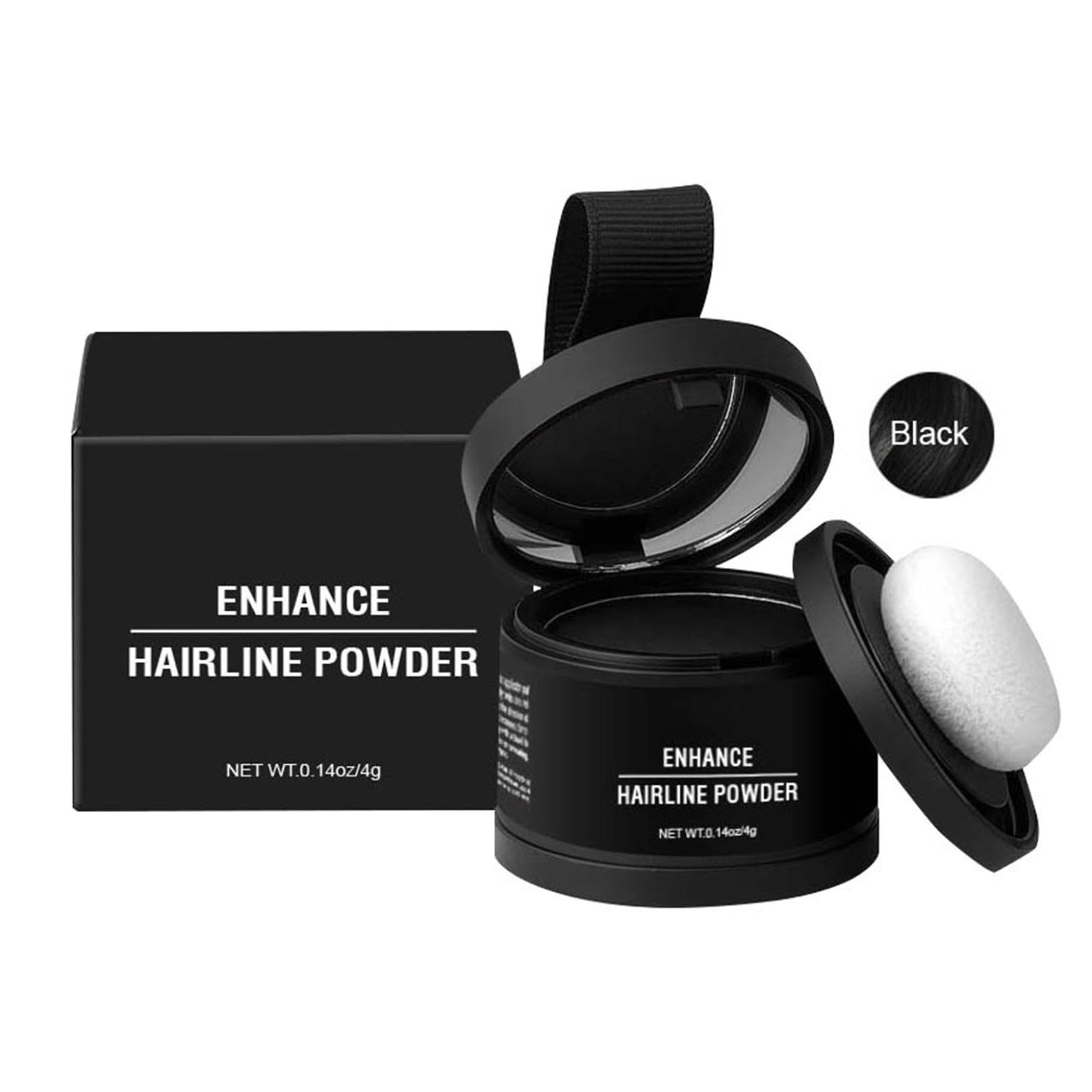 Hairline Powder for Women, Root Touch Up Powder, Hair Root Dye, Instantly Hair Color Shadow Cover, Water & Sweat Resistant Hair Loss Concealer Set for Thinning Hair Women (Black, 1)