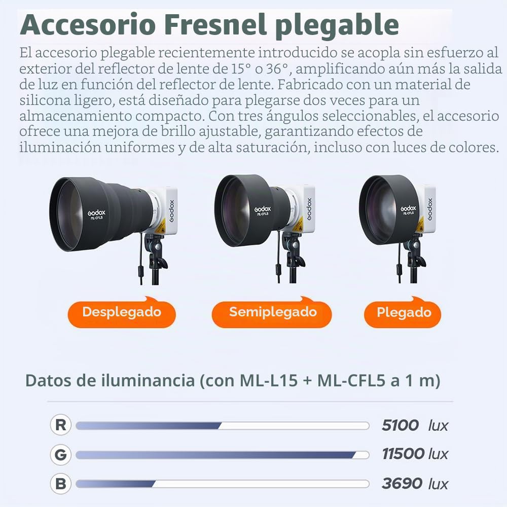 Godox ML100R 110W RGB led luz de vídeo, Kit de iluminación de vídeo RGB 1800K-10000K, Control de Aplicaciones,14 Efectos FX, para transmisión en Vivo/fotografía al Aire Libre(ML100R)