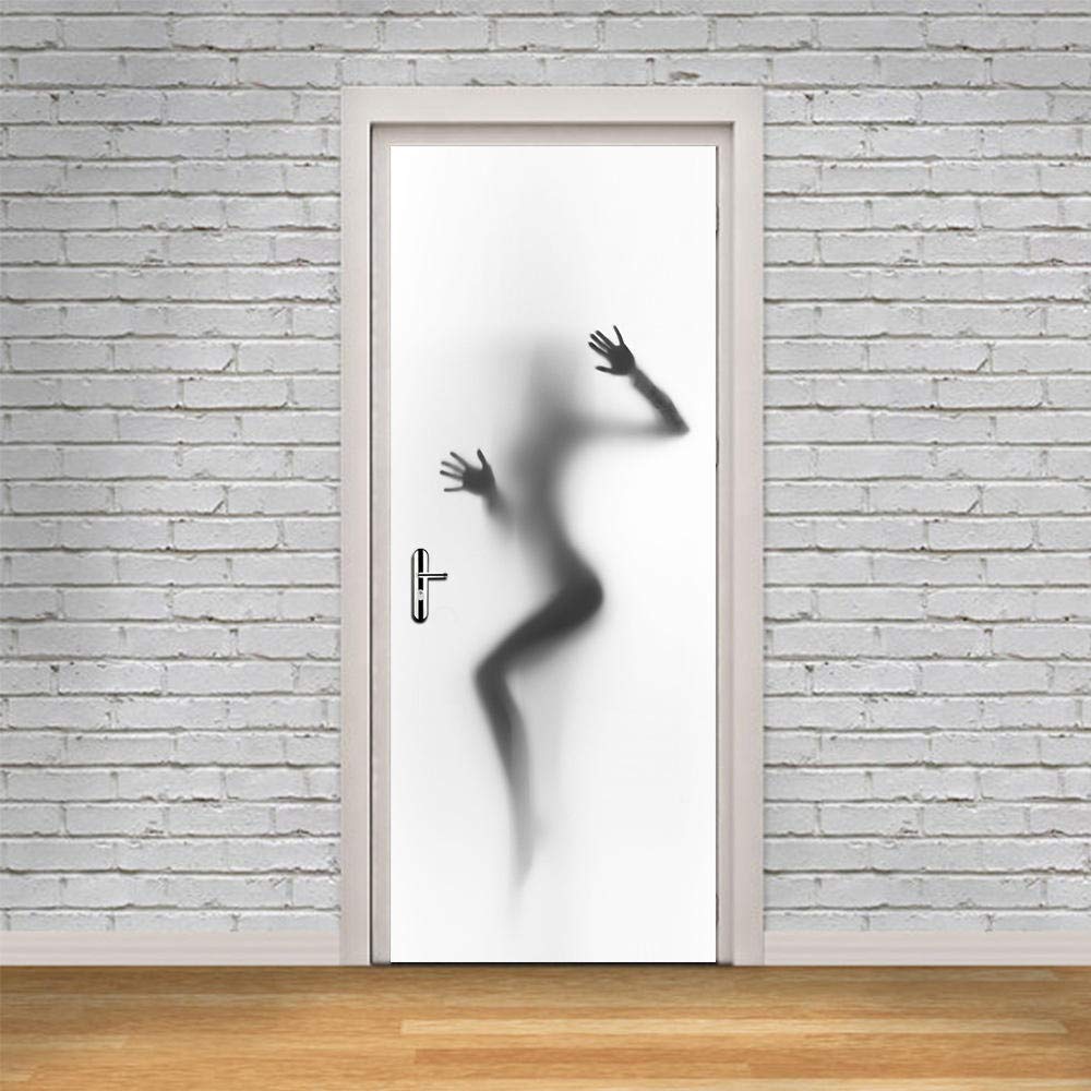 Adhesivos Tridimensionales Para Puertas Sombra De La Mujer De Las Etiquetas Engomadas Autoadhesivas Creativas De La Puerta 3D