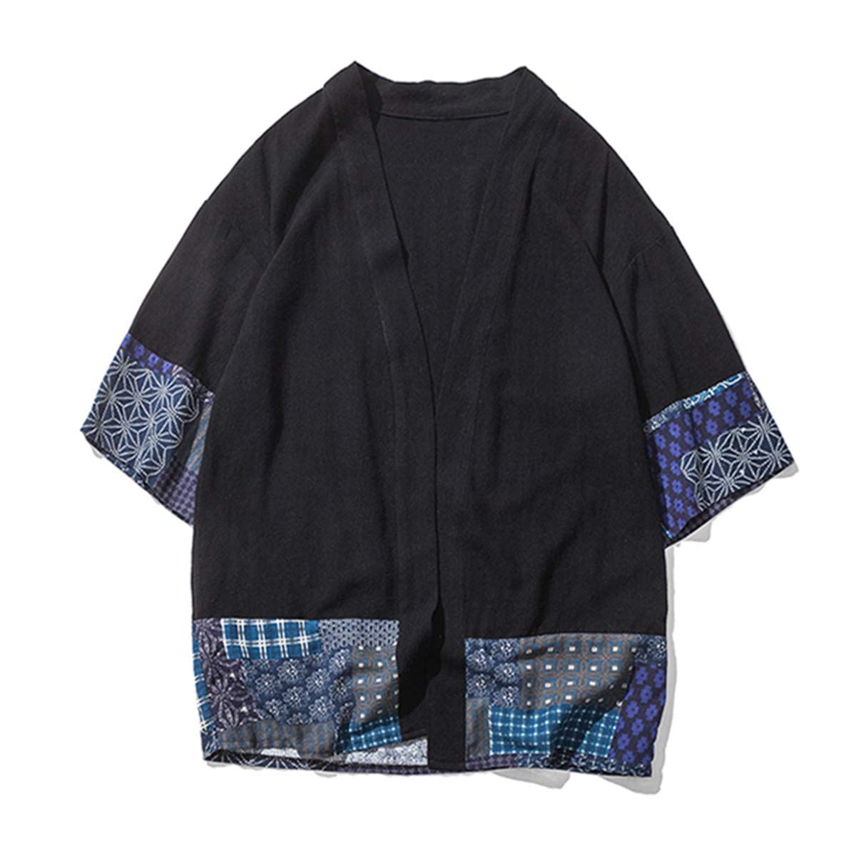 perdontoo Camicia Kimono T-Shirt Uomo Cardigan Giacca Top Casual Camicetta Vintage Elegante Estiva Coppia