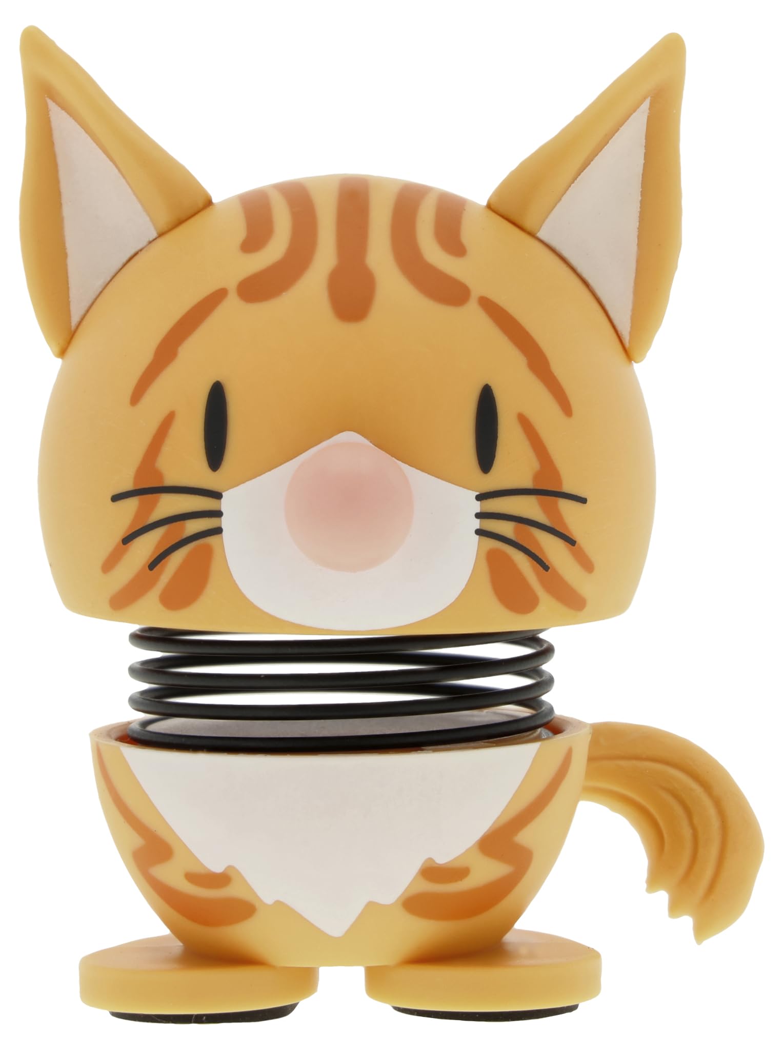 Hoptimist Orange Tabby Cat Figure – Wobbly Desk Pet – Fun Office Gadget – Collectible Gift for Men and Women – Danish Design – ABS Plastic – 5.8 x 4.1 cm – X-Small – Orange