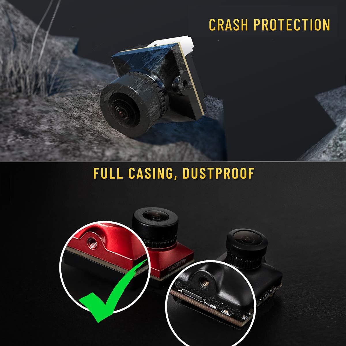 Image showing the crash protection and full casing of the Caddx Ratel 2.