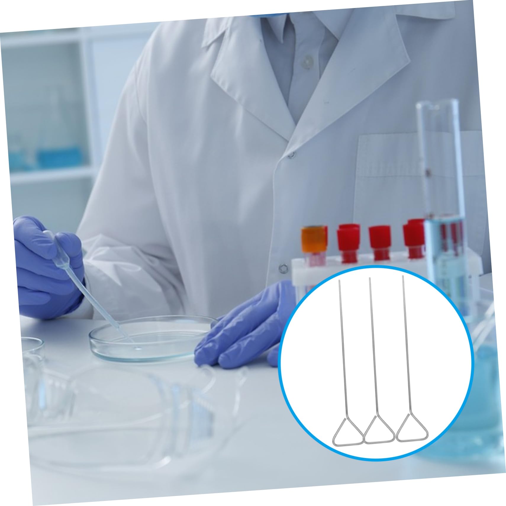 OUNONA Dreieckige Edelstahl Beschichtungsstäbe Petri Verteiler Einfache Handhabung 6 Stück und Verbesserte Genauigkeit für Laboranwendungen bei Experimenten