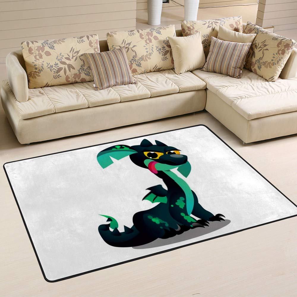 Tapis de grande taille en microfibre vert à poils longs Cheshongg