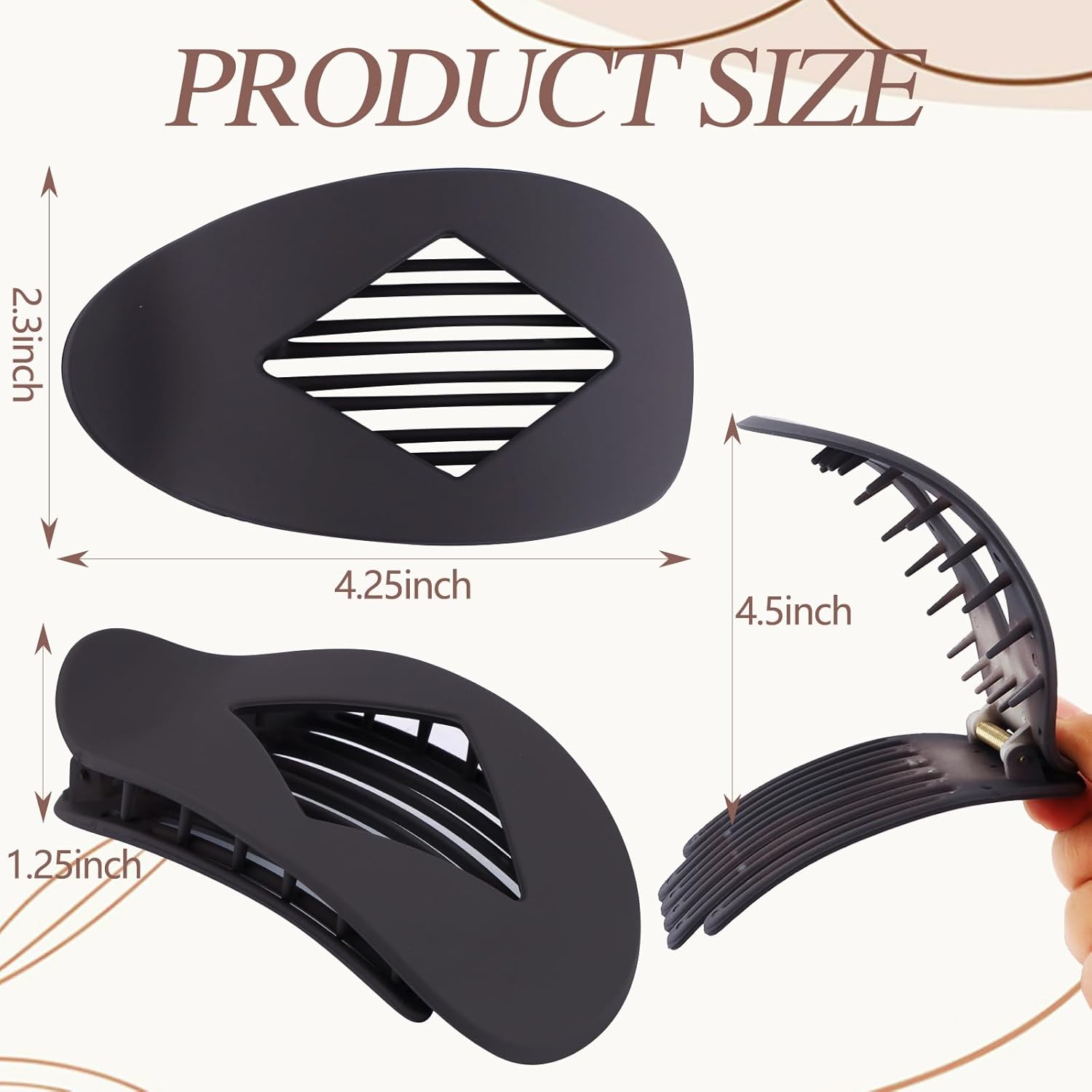 8PCS Flat Hair Clips for Women - Non - Slip Flat Claw Clips for Thick/Thin Hair, Hair Accessories for Daily Wear, Work, Drive, Travel & More - Image 3