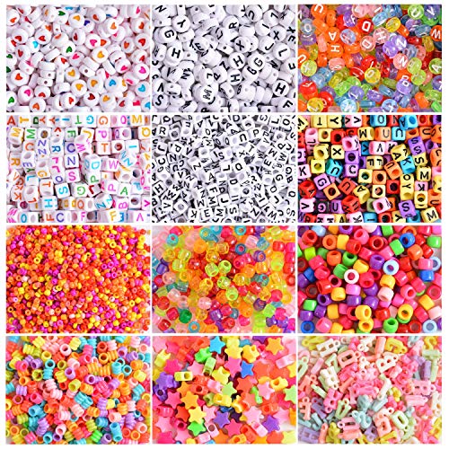 Kit de cuentas para hacer joyas Peirich con hilo de 44 colores y caja organizadora 6