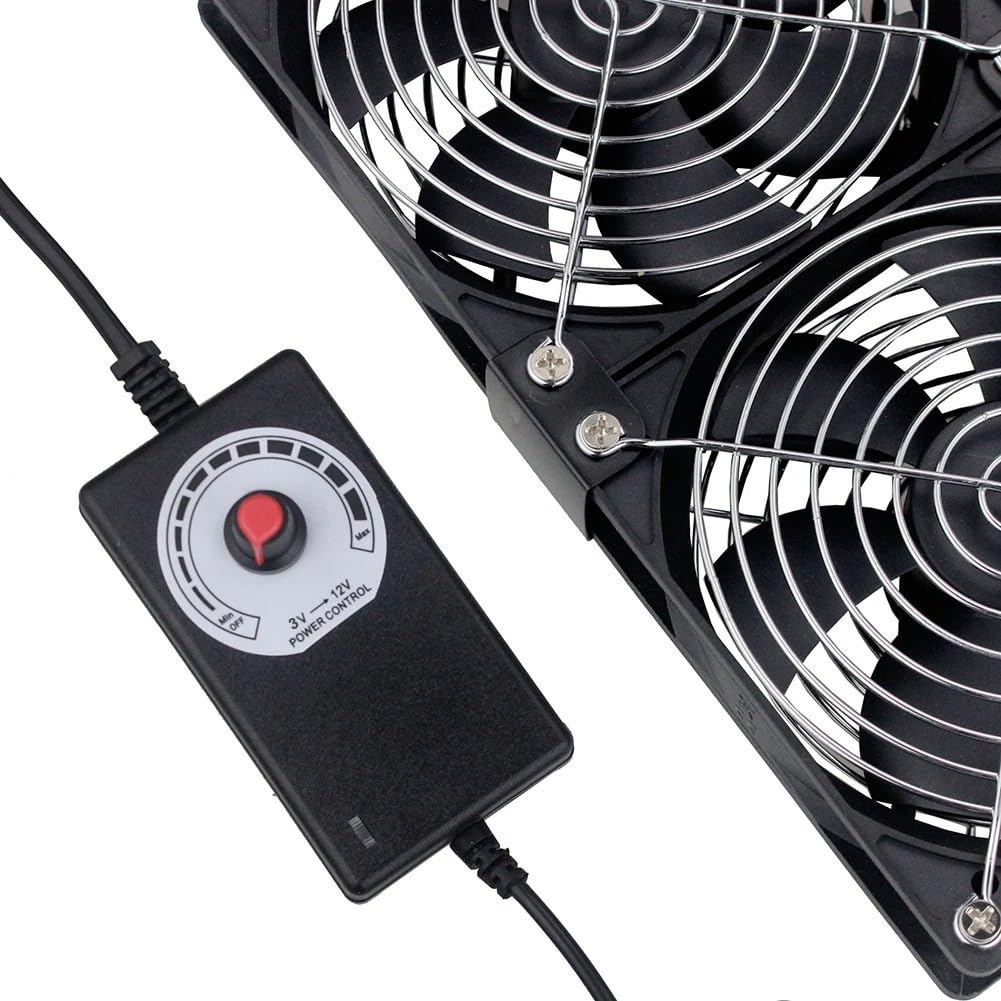 Ventilatore per Flusso d'Aria da 360 mm con Regolatore di velocità AC 100V-240V per Il Raffreddamento Fai-da-Te del Mobile/PortaTV con Presa EU