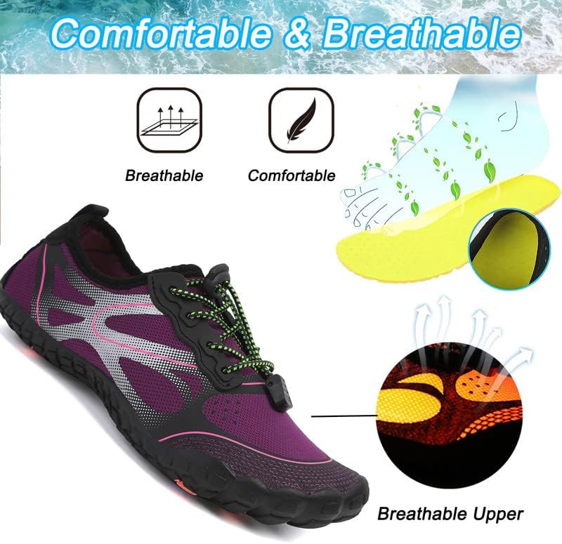 LIZRHA Water Shoes for Men and Women Quick Dry Aqua Swim Barefoot Shoes for Outdoor Fishing Beach Pool Boat Surfing Walking Water Park and Yoqa Activities - Image 4