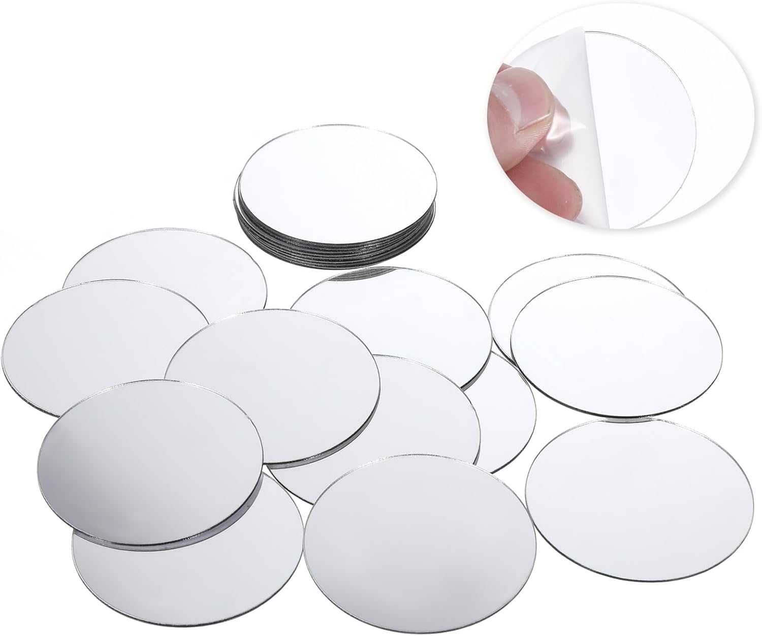 NEILL® Acrylic Mirror 2 inches Round, 2mm Thickness, Pack of 20 Pcs for Crafts Adhesive Round Bulk Mirror Circles Craft Acrylic Tiles for DIY Projects, Wall, Table & Art Decor Essentials-image-41