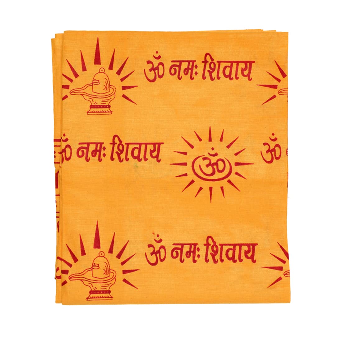 Aditri CreationOm Namha Shivay Puja Shawl for Men/Women, Indian Traditional Dupatta Cotton Cloth for Puja/Religious Puja Shawl Gifts Housewarming Decor(Size :- 60" X 48")(Yellow), Yellow, L