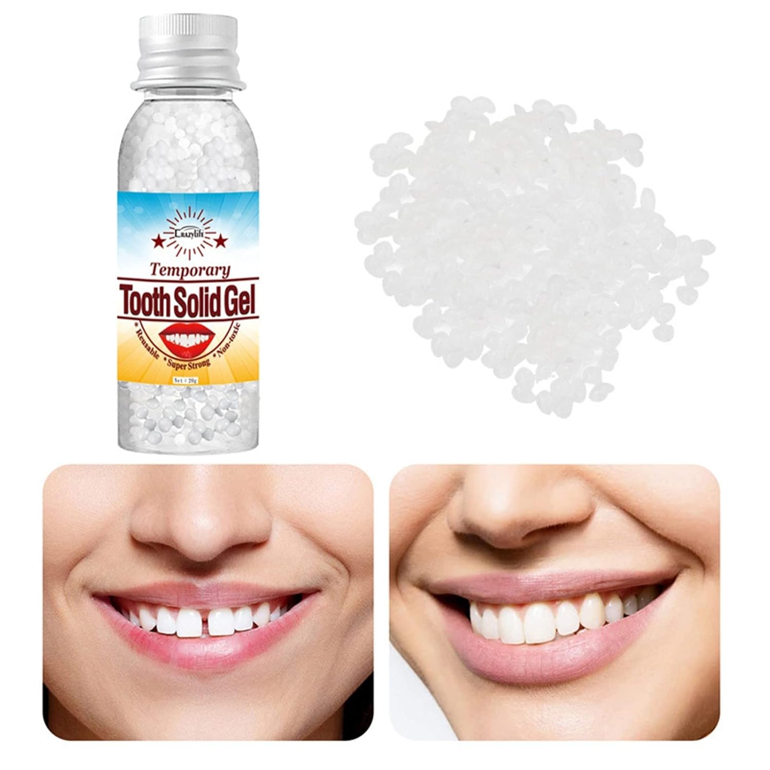 Buy Snap on Veneers for Men Plastic Teeth Glue Makeup Dentures Modified