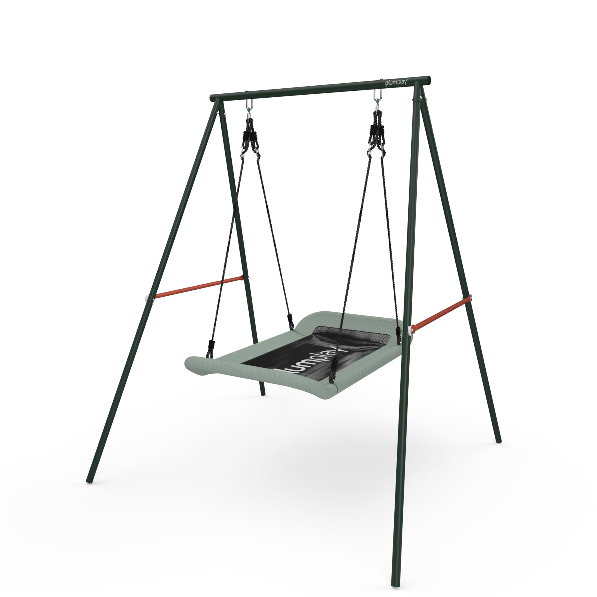Plum Play Childrens 2 Seater Nest Swing - Robust Sturdy Metal Boat Swing Frame for up to 2 Kids - Max Weight 100kg - 3 Years Plus - With Ground Anchors Included