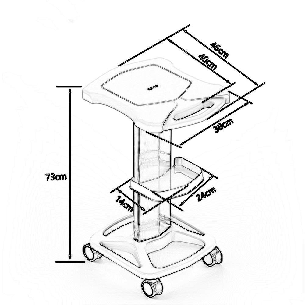 Ruchome Wózki, Gospodarstwa Domowego Obsługa Koszyk Urządzenia Do Walcowania Urządzenia Wózek, Wózek Do Instrumentu Salon Rolling Z Kołach Tray, Łożysko: 100 Kg/Różowy/46 * 38 * 73Cm