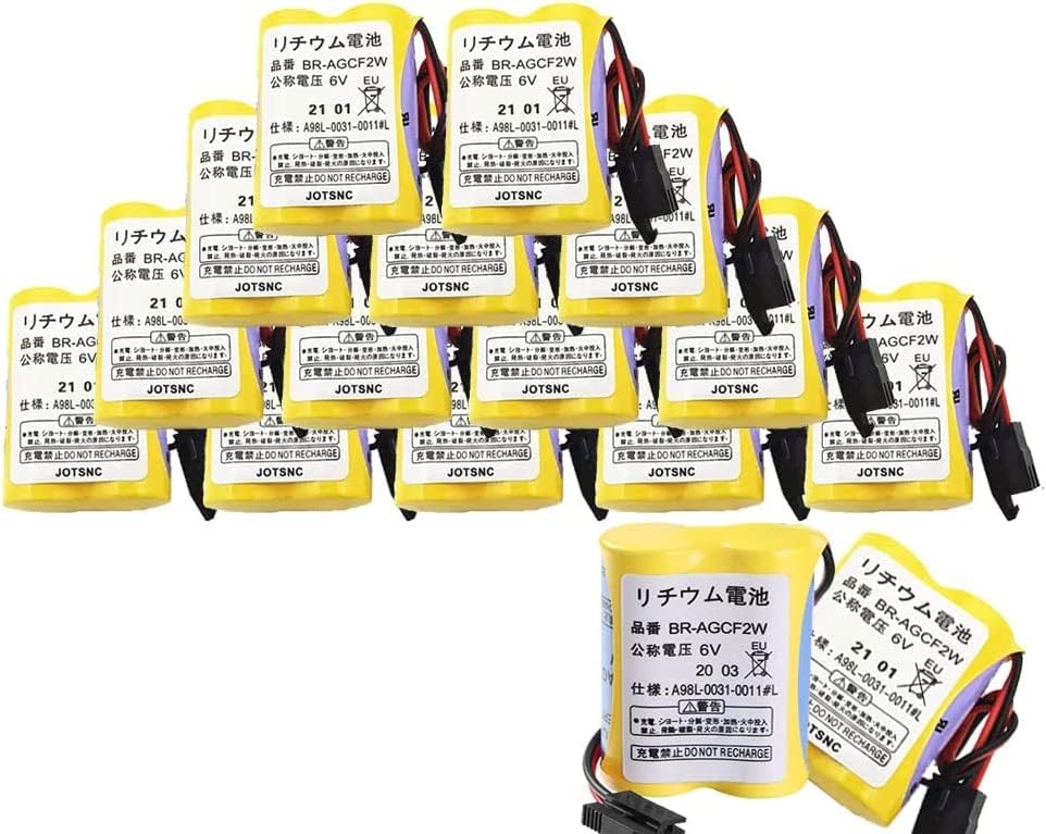 XIAOXX - Batería de litio PLC de 6 V BR-AGCF2WA98L-0031-001#1 de 2200 mAh para sistema FANUC con enchufe negro (no recargable)