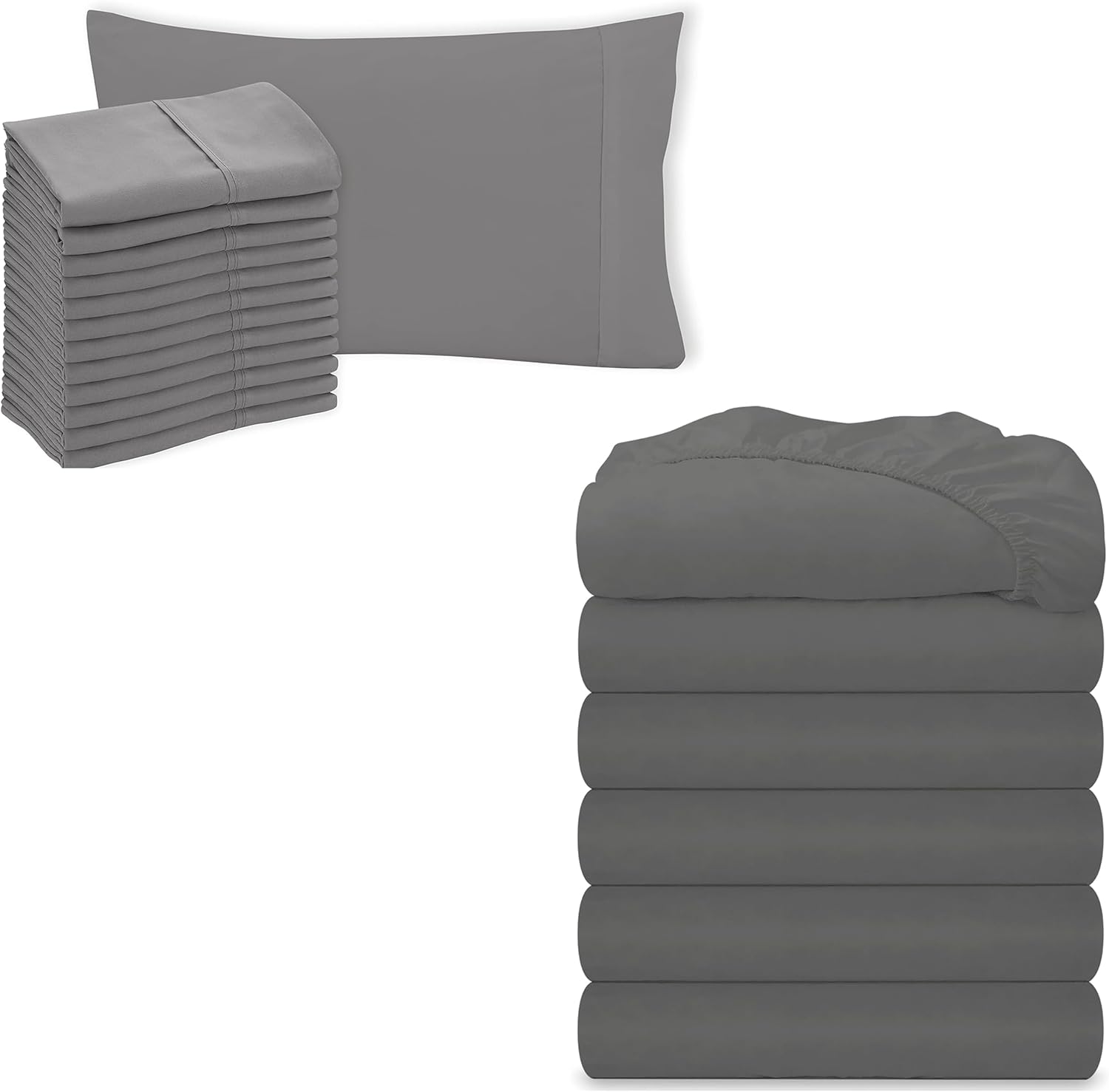 Royale Linens 6 Fitted Sheet Bundle with 12 Pillowcase 6