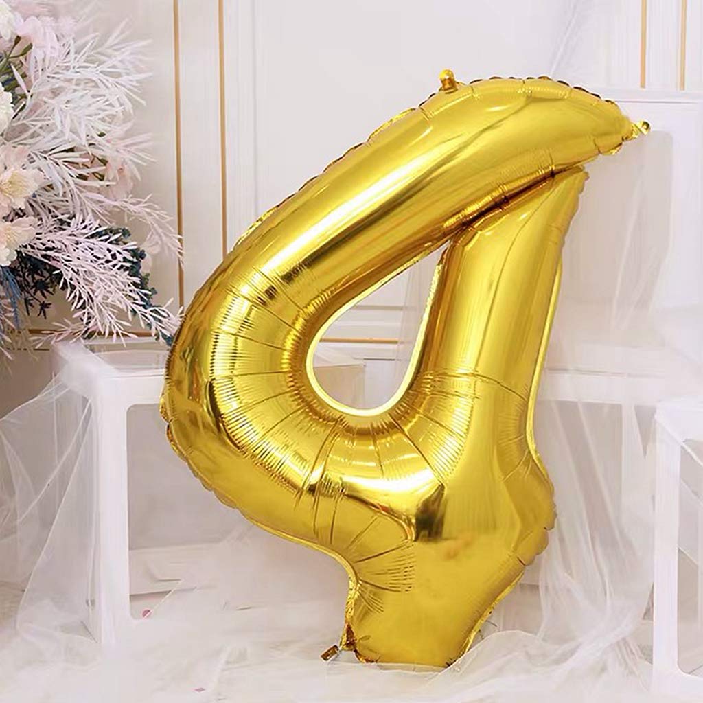 Palloncino Stagnola Numero 40 Oro 120cm - Decorazione Compleanno Con Elio, Riutilizzabile - 2