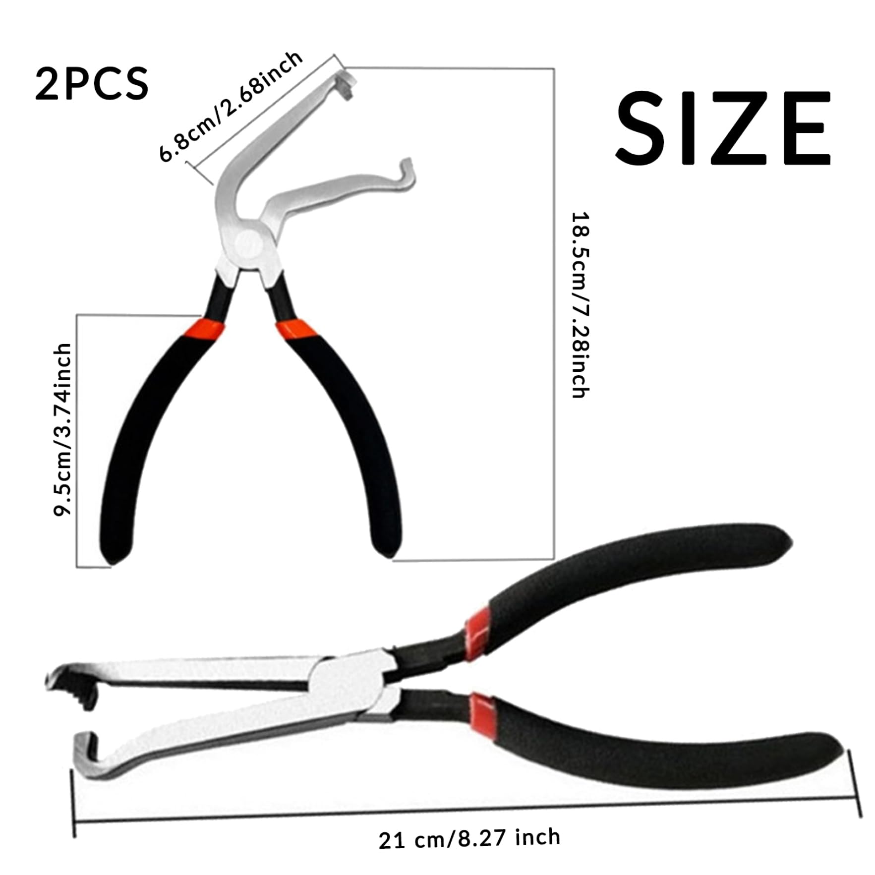 Electrical Disconnect Pliers, 2PCS Fuel Line Disconnect Tool Set, Electrical Connector Pliers, for Cars (60° + Straight) Connector