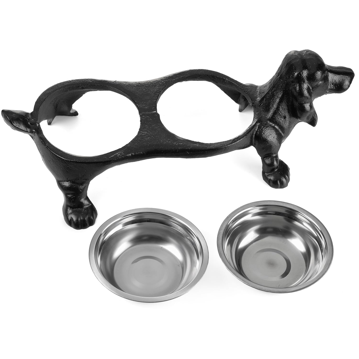 Hierro Fundido Doble Escudilla para perros Comedero y Bebedero de perro napf Forro Moritz®
