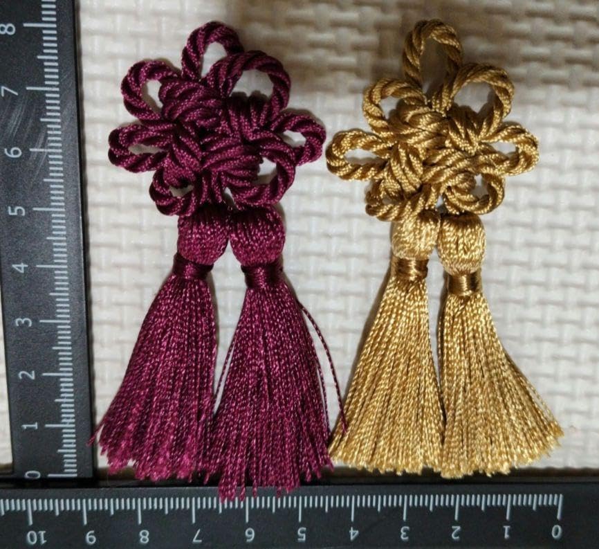 Amazon.co.jp: 4金 被布飾り 紐 ツイストコード 飾り紐 タッセル付き