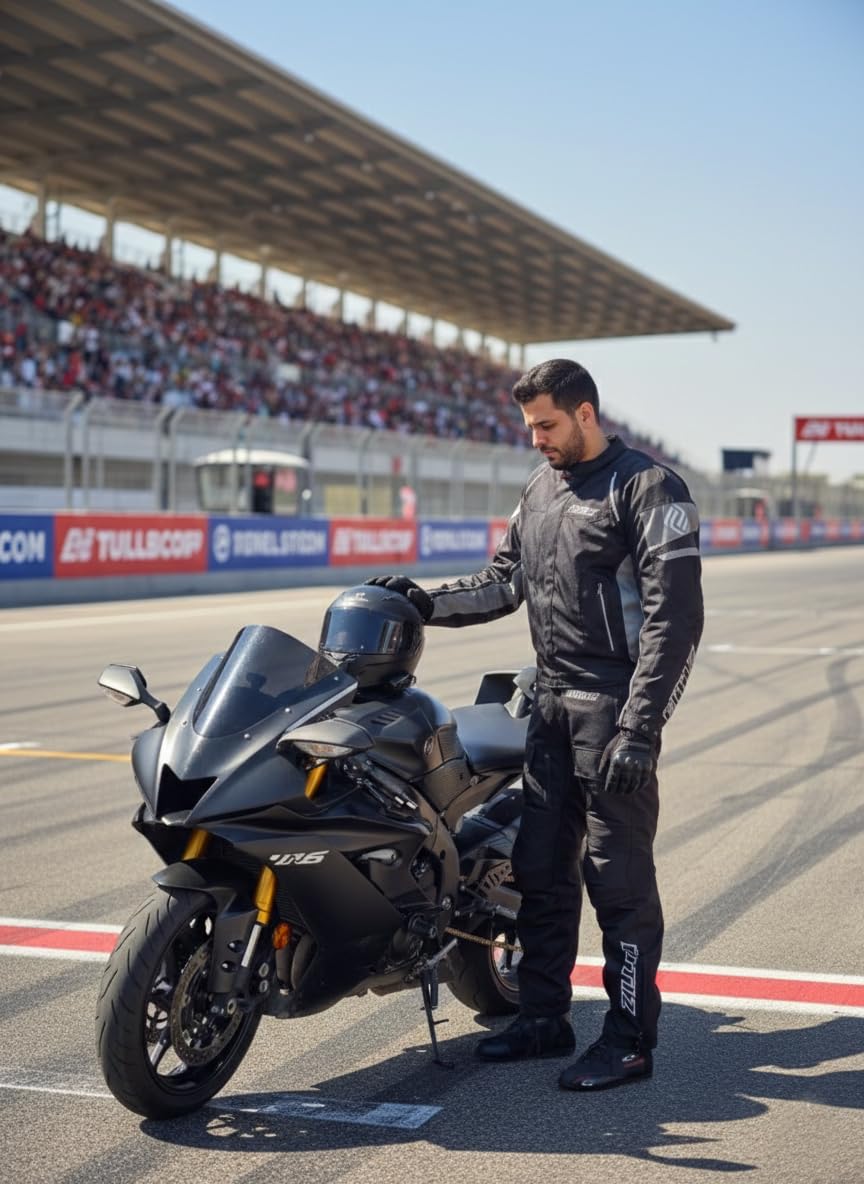 Veste de moto de qualité supérieure pour homme - Avec tissu Cordura - Coupe-vent - Coupe-vent - Pour la course et l'équitation - Protections homologuées CE