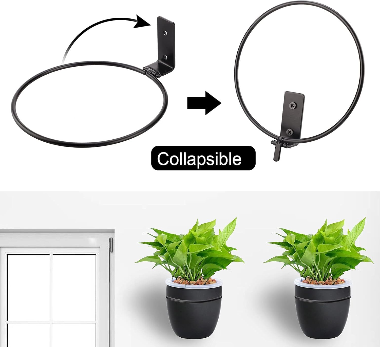 Blumentopfhalter zur Wandmontage, Eisenstütze für Haus, Garten, 6-teiliges Set, 15,2 cm Topfaufhänger für Balkon, Pflanzgefäß-Aufbewahrungslösung