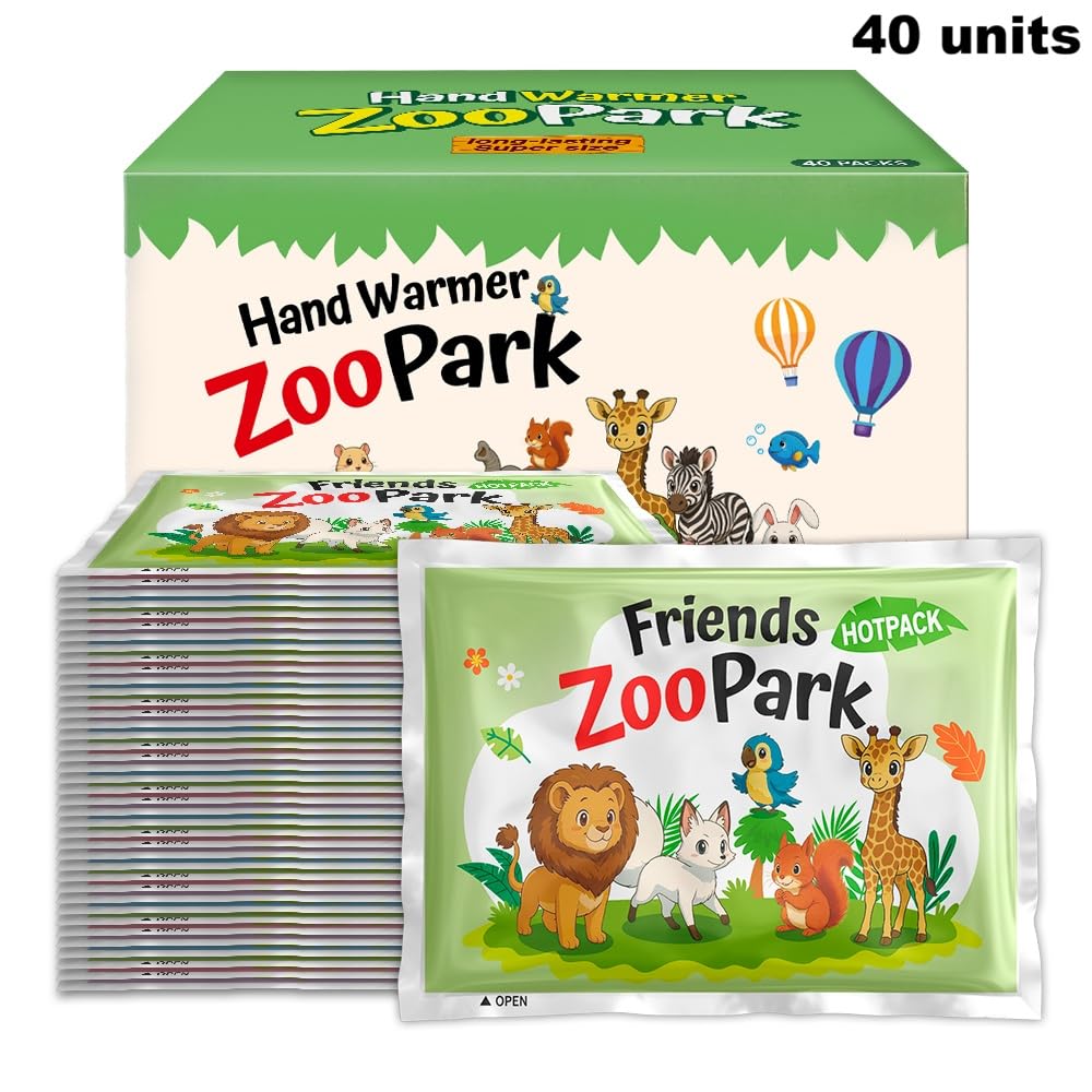 InLife ZooPark Super ogrzewacz do rąk i ciała, całkowicie naturalny i bezpieczny, większy i szerszy obszar, wyższe ogrzewanie 62.8 °C, aktywowany powietrzem, łatwy i wygodny, trwały, bezwonny, 80