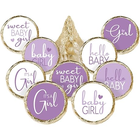 Baby Girl Lavender Kiss Candy Stickers