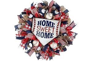 Patriotic Baseball Wreath: Front Door Garland for Baseball Fans