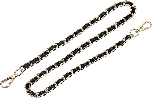 uxcell Correa de cadena para bolso, correa de cuero de hierro de 32 pulgadas, correa de cadena plana para bolso, correas para bolso, correa de