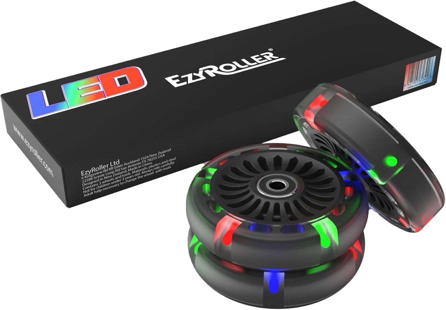 EzyRoller Replacement Wheels 96 mm Set of 3 Fits Classic, Drifter, or Drifter X - LED