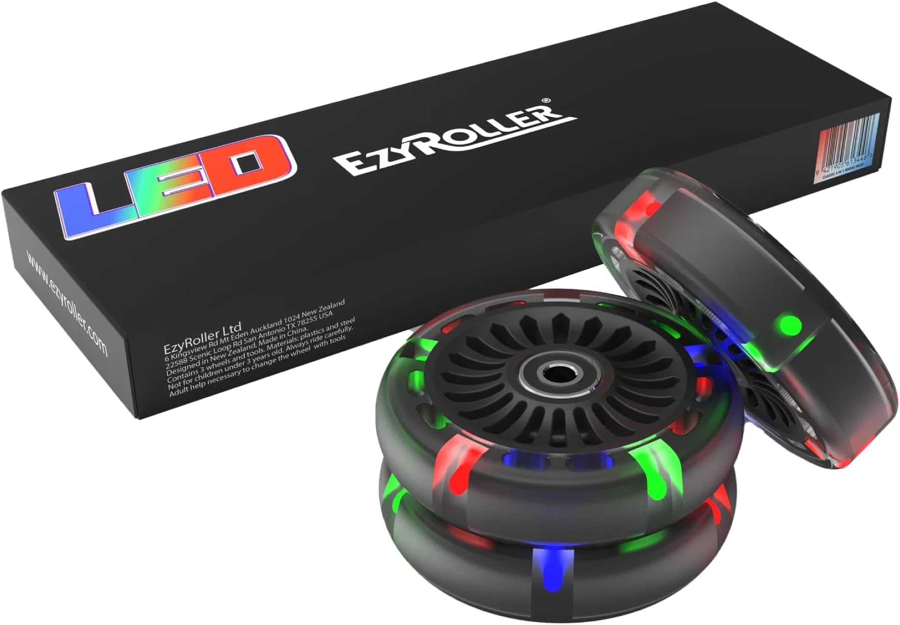 EzyRoller Replacement Wheels 96 mm Set of 3 Fits Classic, Drifter, or Drifter X - LED