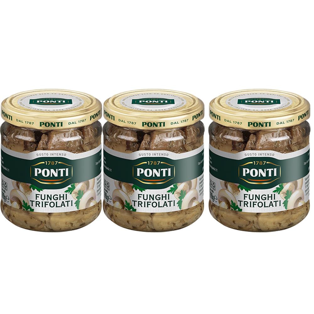 Ponti Funghi Trifolati, Set 3 Vasetti da 190g, Gusto Intenso