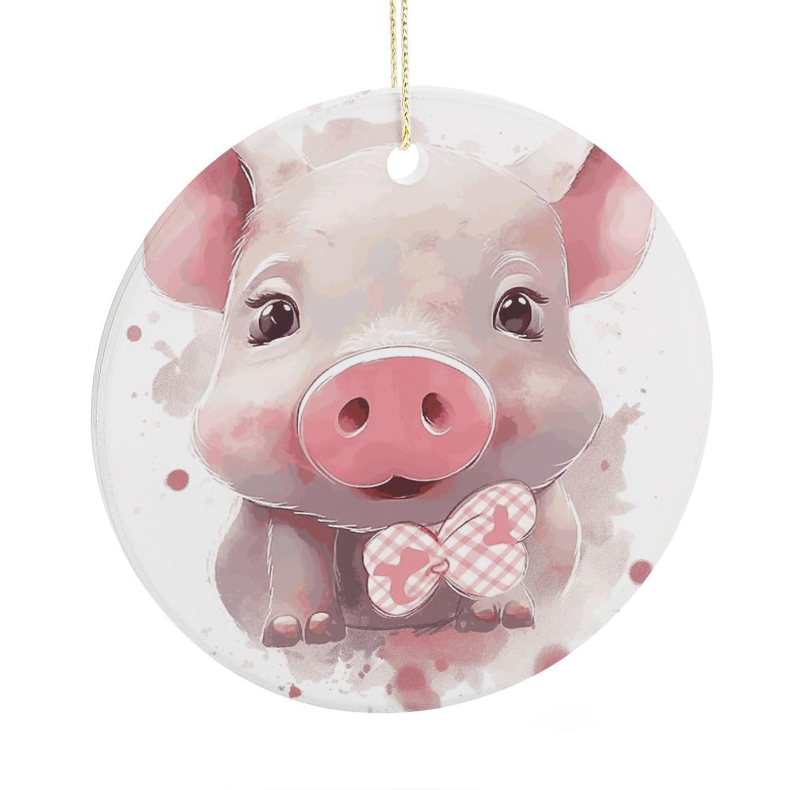 Adfgyerh Style Smiling (26) Ceramic Circular Pendant,2.9 Inch，Hanging Ornament，Gift Exchange Idea Round Ceramic Ornament,For Mom And Daughter，For Home Indoor Outdoor Decor.