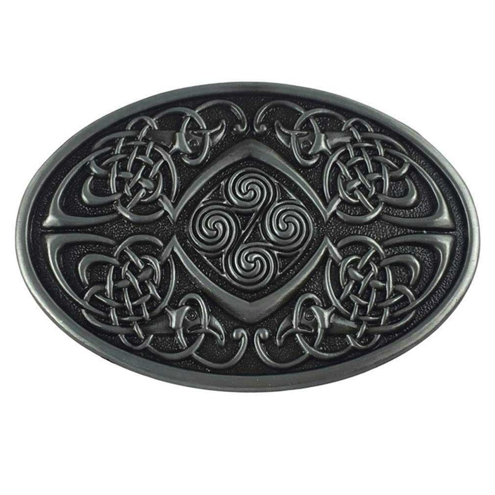 Lkmy Men's Grey Celtic Knot Oval Zinc Alloy Buckle, For And Wo