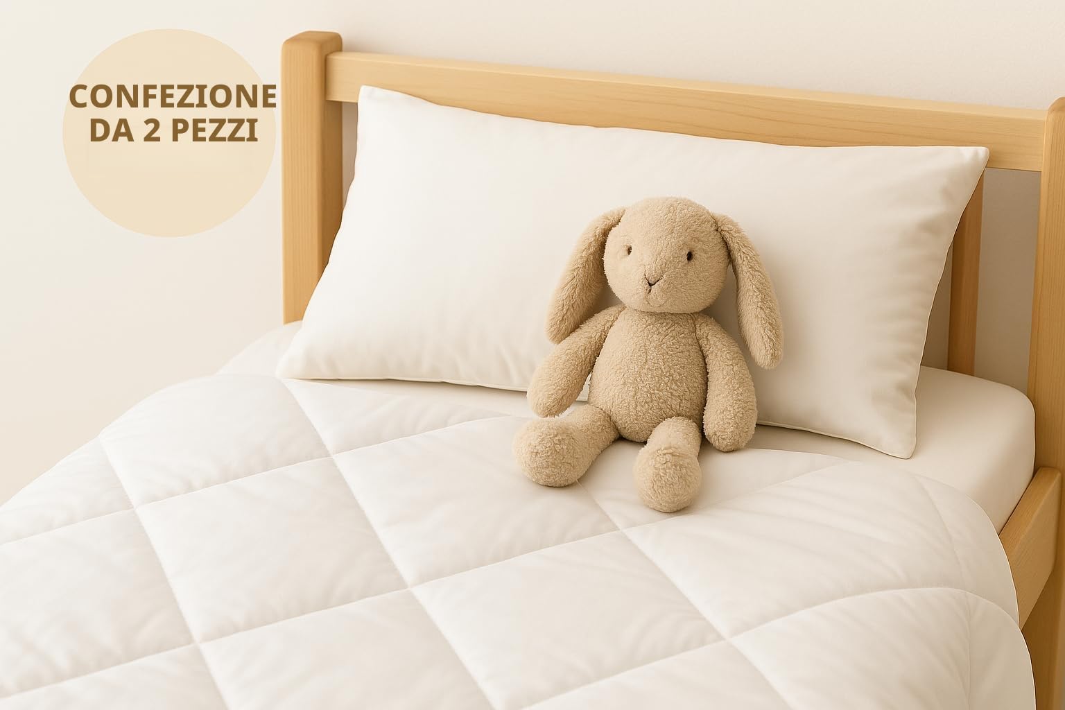 SOHYGGE Set Piumone e Trapunta Prima Infanzia 75x120 + Cuscino 35x45 cm – Per Letto 60x120 – Morbido e Traspirante – 4 Stagioni – Lavabile 60 °C – OEKO-TEX – Biancheria da Letto per Neonato e Bambino