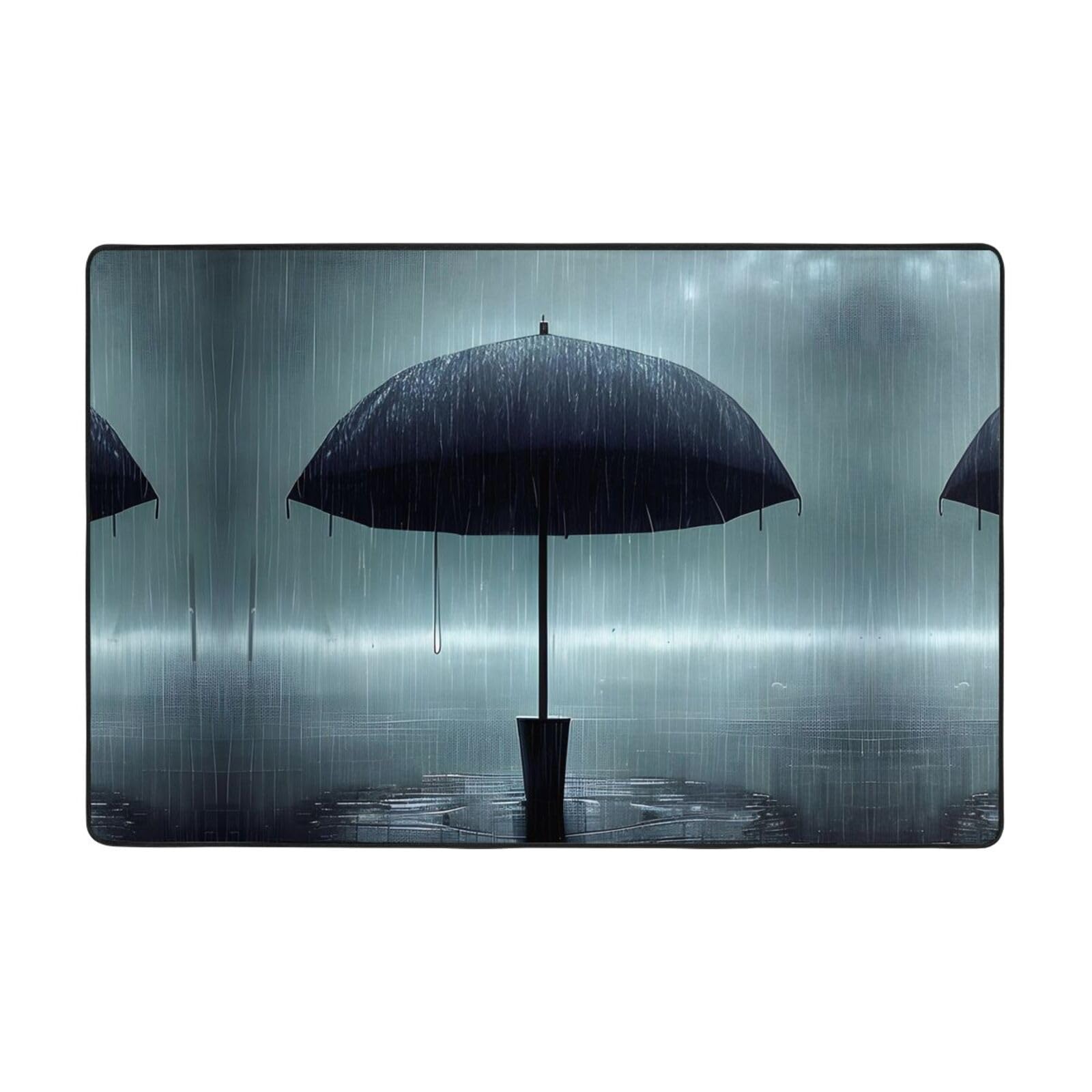 Tapis en flanelle de velours fin HYTTER grand format noir et durable
