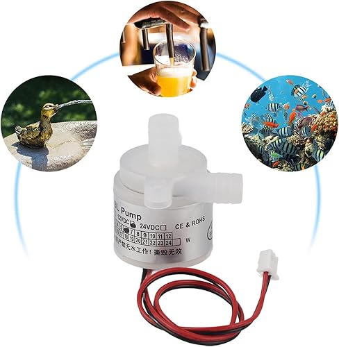 Miniatura 9 de 12V Mini sin escobillas DC grado alimenticio para bebedero, exprimidor de acuario, fuente, estanque de peces pequeño, sistema solar (6 W)