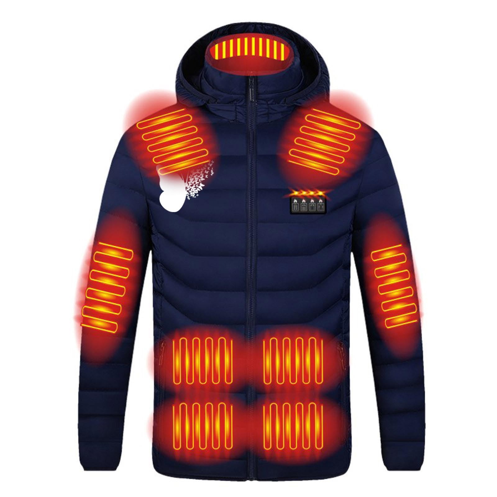 KQIVAM Veste Chauffante Hommes Femmes, Doudoune Manteau Chauffant Électrique USB Lavable avec 3 Niveaux de Chauffage et 21 Zones Chauffage pour Ski Pêche Randonnée Plein Air Blouson