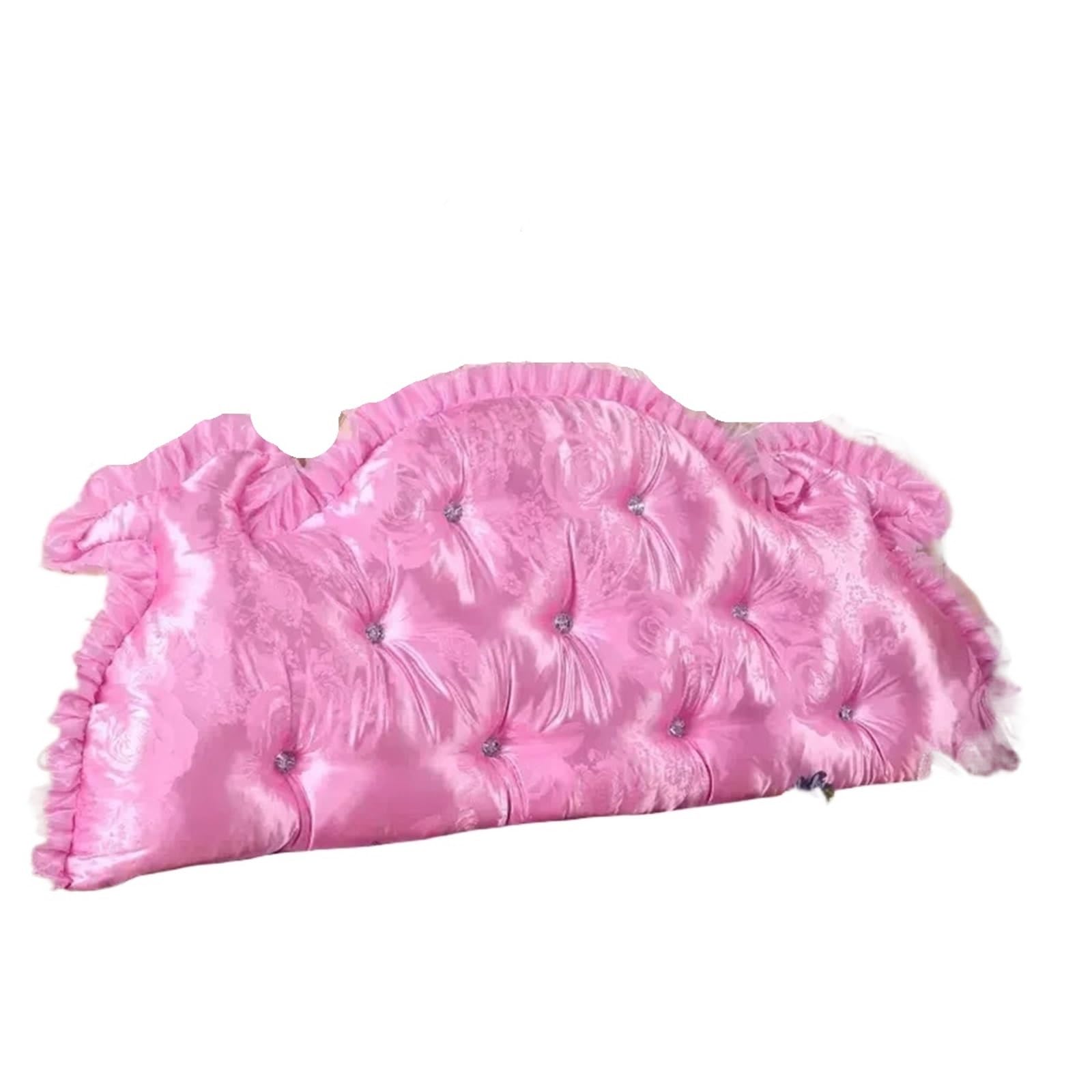 LPATEBCVU Ruffle Bed Backrest Headboard Cushions Bed Back Cushion Large Backrests Pad Double-sided Upholstered Pillows Washable(Color3,Length 150cm)