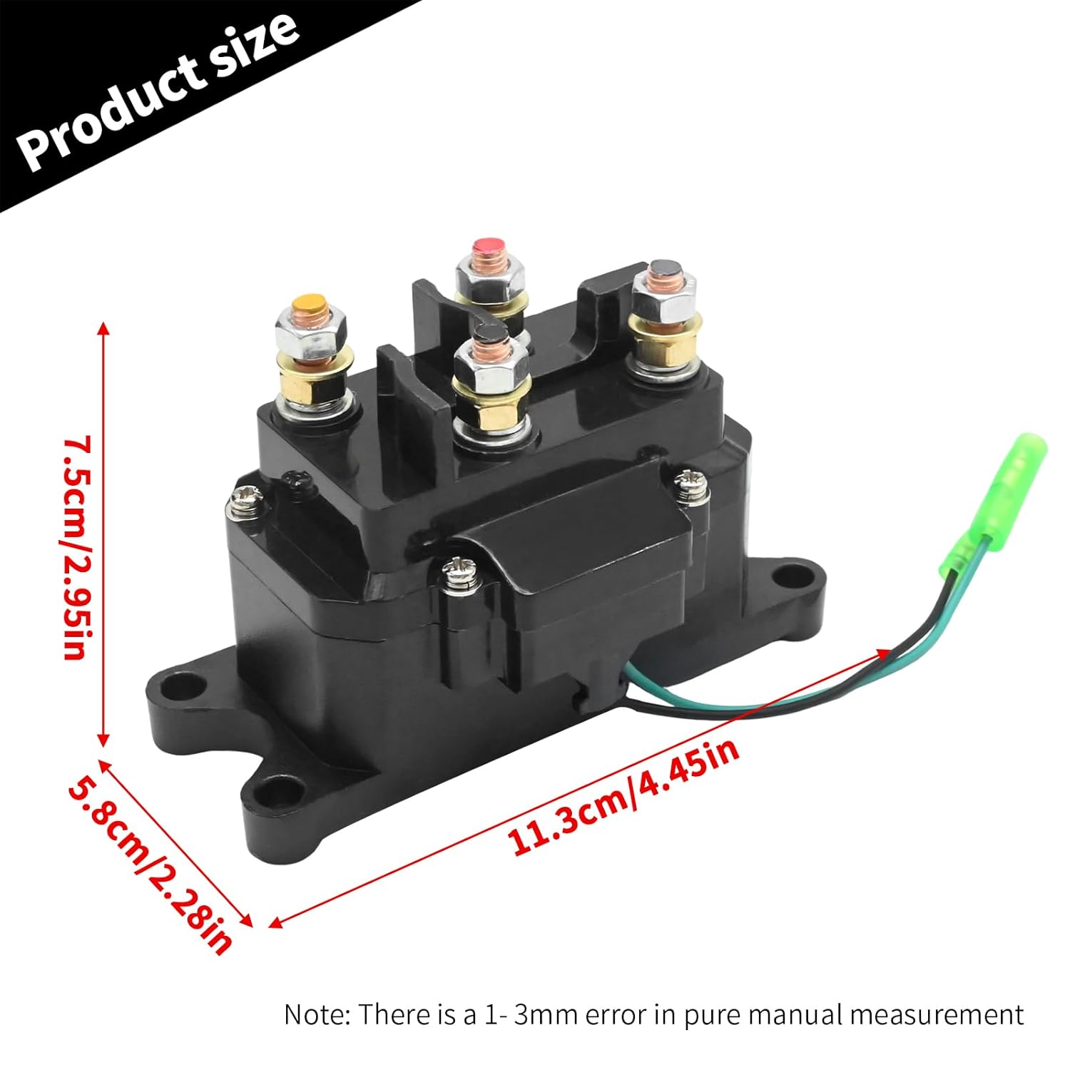 63070 12V 250A Winch Solenoid Relay Kit and 6 Protective Covers, Replacement for KFI ST17 A2500 U4500 SE35, Replacement for ATV UTV 2000-5000lbs, Replaces 62135