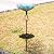 MUMTOP 31 Inch Height Glass Birdbath Birdfeeder with Metal Stake Garden Yard Outdoor Blue