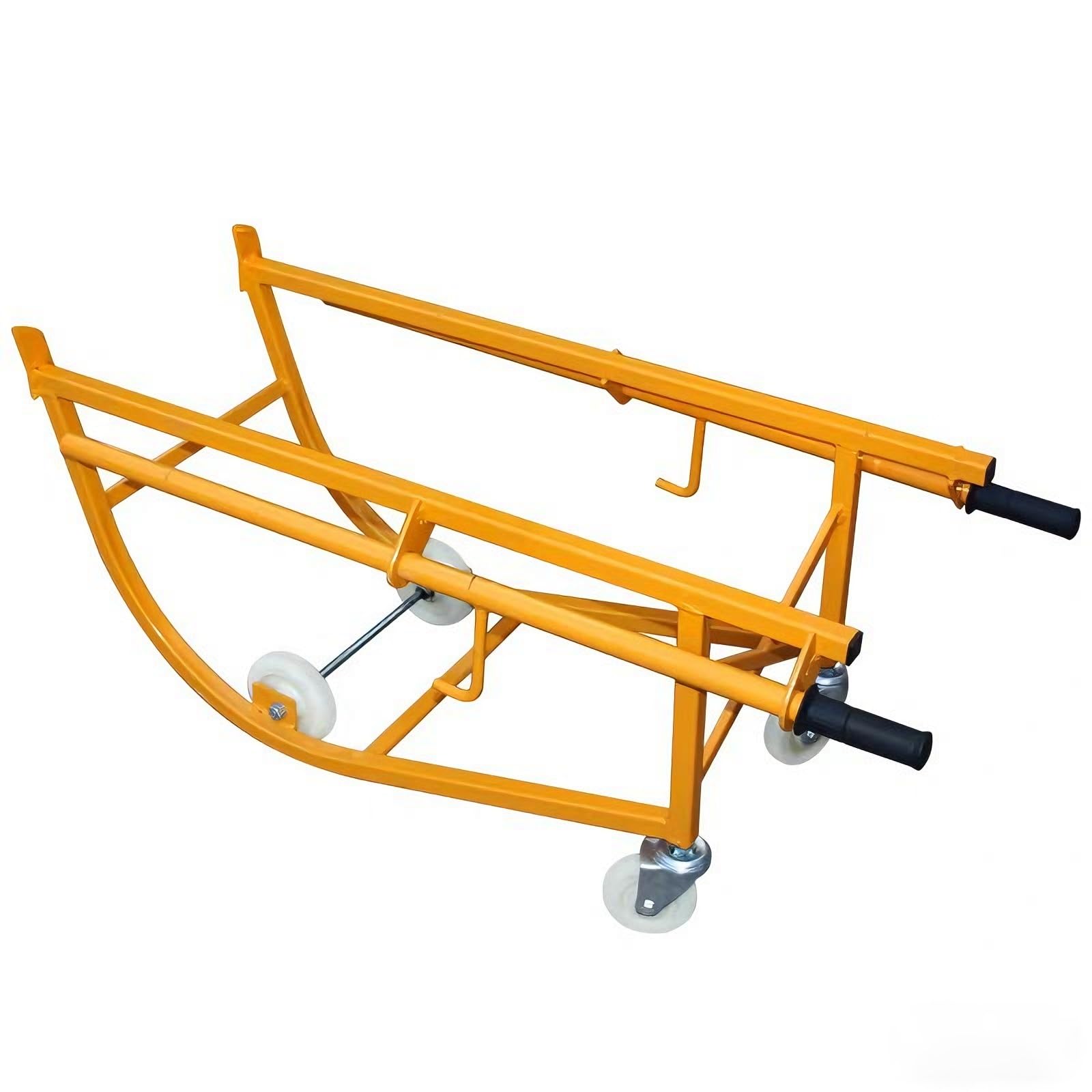 GLETSF Drum Cart - 600lb Capacity Movable Cradle with Wheels for 55-Gallon Drums, Tilting Steel Cradle for Workshops and Factories,Yellow